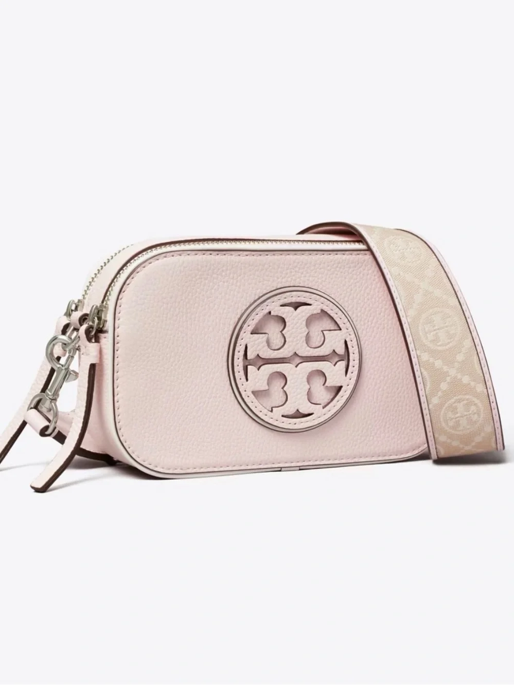 Tory Burch Mini Miller Leather Crossbody Bag Pale Pink